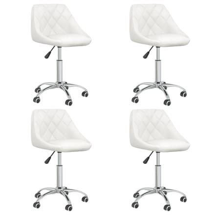 vidaXL - Eetkamerstoelen - draaibaar - 4 - st - kunstleer - wit
