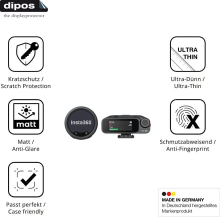 dipos – 4x Matte Beschermfolie geschikt voor Insta360 Mic Pro TX + RX | Krasbestendige & antireflecterende Screenprotector Ultra-Thin