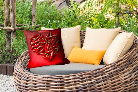 Buitenkussen - Pepers - Rood - Hart - 45x45 cm - Weerbestendig