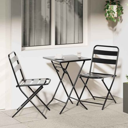vidaXL - Tuin - Bistro - Set - 3 - st - Antraciet - Staal