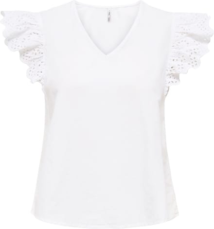 ONLY - ONLLOU LIFE EMB S/S FRILL TOP WVN - Dames - Blouses