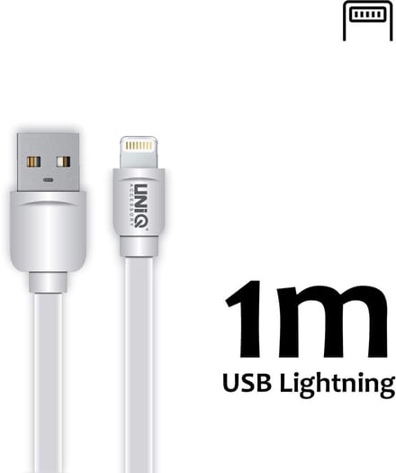 Lightning USB Kabel 1m UNIQ Accessory 2.1A Wit voor iphone