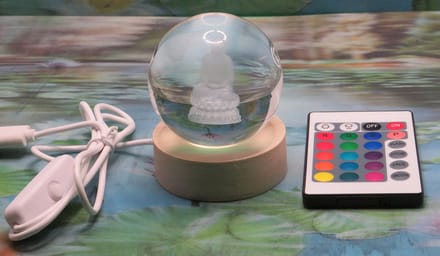 Kristal ontstoor bol 3D  Boeddha 6 cm