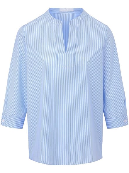 Blouse 100% katoen 3/4-mouwen Van Peter Hahn blauw