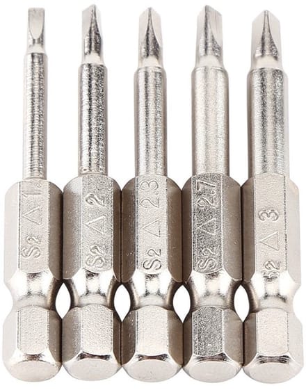 Allecto - Set van 5 Stuks - Magnetische Schroevendraaier Bits - Triangular - 50 mm - S2 Legering - Geschikt voor Klussen - TA1.8/TA2.0/TA2.3/TA2.7/...