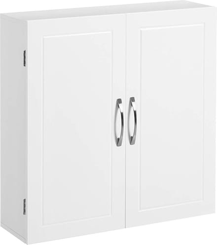 Parya Home - Badkamerkast - Wandkast - 2 Deuren - Verstelbare planken - Hout - Wit