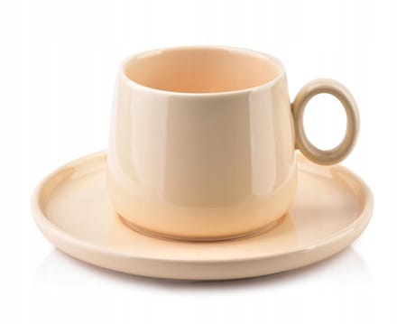 Porseleinen Kop en Schotel Beige Alisa 270 ml