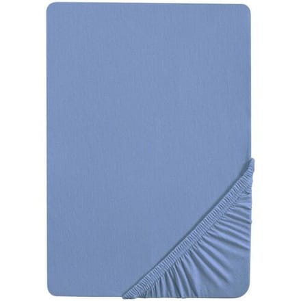 BIBERNA Jersey hoeslaken (Blauw, 90-100 x 200 cm)