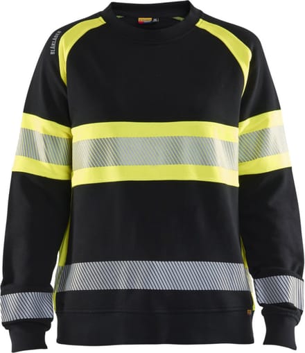 Blaklader 3409-1158 Dames Sweatshirt High Vis - Zwart/High Vis Geel - M
