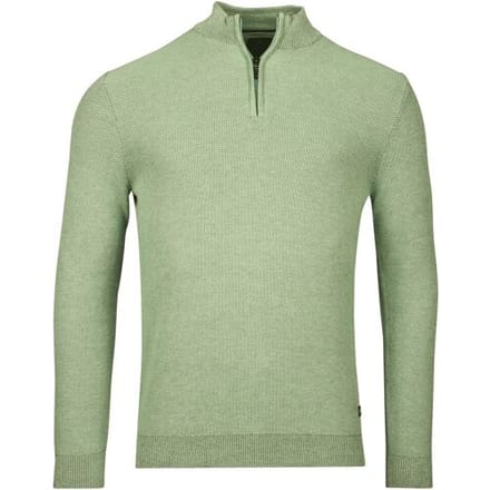 Baileys Trui Two-Tone Jacquard Half Zip Collar Allover Plated Pastel Groen / male