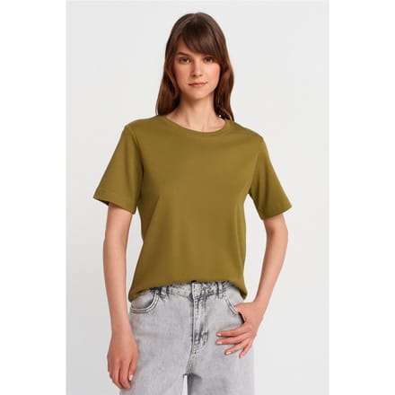 Dames Katoenen Ronde Hals T-Shirt