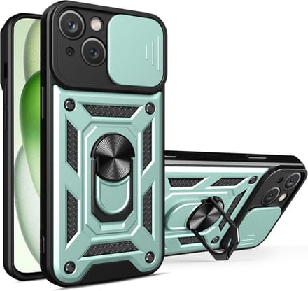 Hoesje geschikt voor Apple iPhone 15 Plus - Techsuit Camshield Back Cover - Groen