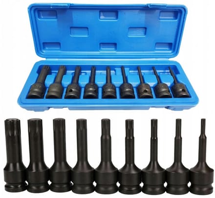 JOBIextra Slagdoppenset SPLINE 1/2" M4-M16 9-delig