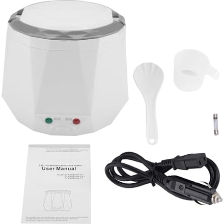 24V 140W 1.6 L Elektrische Draagbare Multifunctionele Rijstkoker Stoomkoker voor Vrachtwagen (Wit) wit
