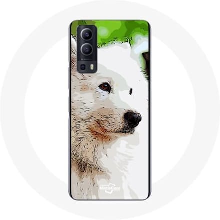 Vivo Y72 hoesje Samojeed Hond Wit wit