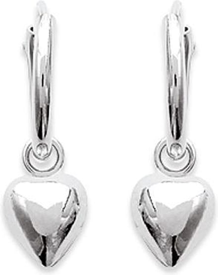 Amanto Oorbellen Fiona - 925 Zilver Gerhodineerd - Hartje - ∅12mm