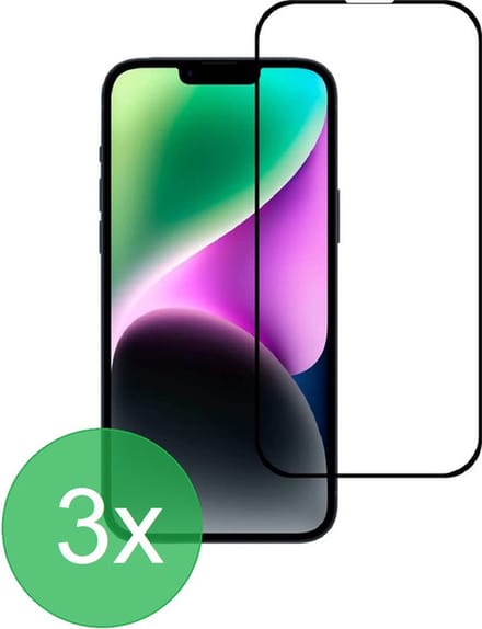 3x Screenprotector Full Geschikt voor: iPhone 14 - screen protector - volledige glas - bescherming - beschermglas - ZT Accessoires