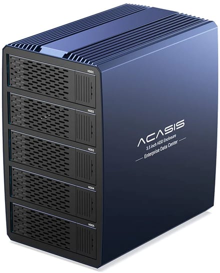 Acasis - 5 Bay externe array 2,5/3,5 inch - USB naar SATA HDD RAID-behuizing