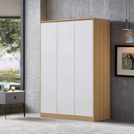 Kledingkast Bastheim 176x120x52 cm eiken en wit