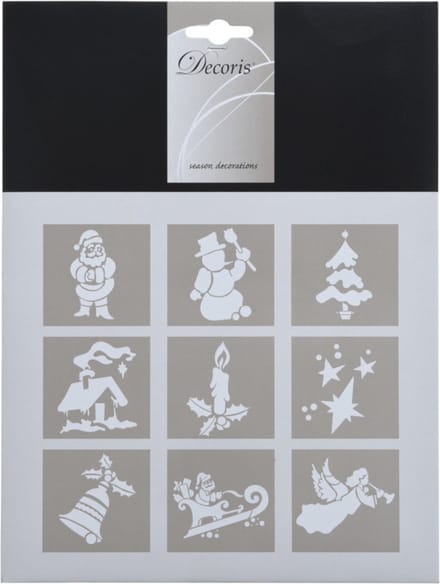 Kleine kerst raamsjablonen - vel van 18 x 25 cm - raamversiering