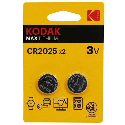 Set van 2 knoopbatterijen P2R CR2025  Lithum Kodak