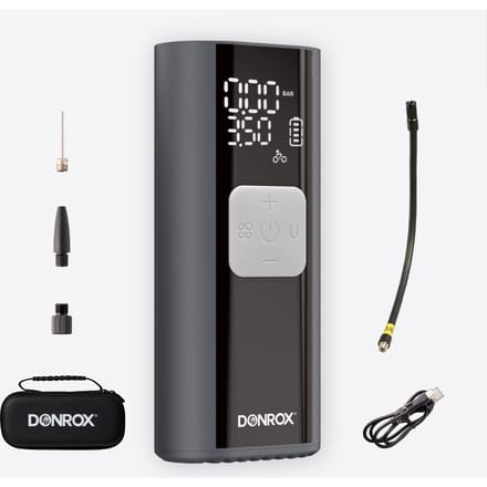 Donrox Ride F524 – Compressor | Luchtcompressor | Bandenpomp Fiets & Auto | Elektrische Fietspomp – Draadloos & Compact