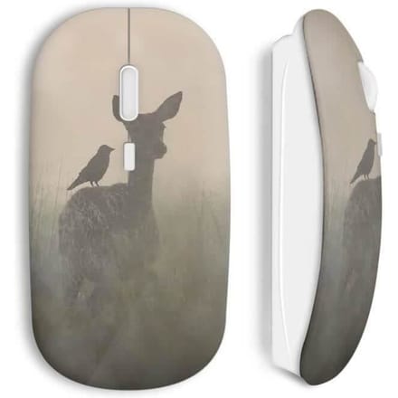 Souris sans fil - Faon - Biche romantique - USB - Compatible Mac et PC - WiFi
