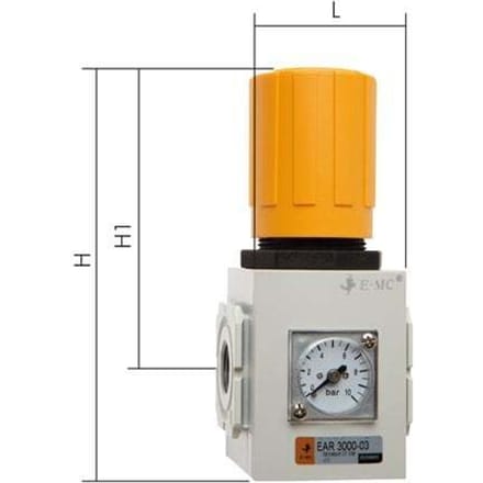 Drukregelaar G3/8'' 2500l/min 0,5-9,0bar/7-130psi EMC 3A