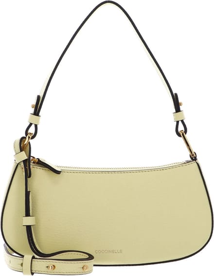 COCCINELLE Leren Schoudertas Avondtas Merveille Mini Bag Lime Wash Lichtgeel