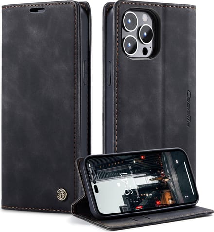 Caseme Retro Wallet Case hoesje geschikt voor iPhone 14 Pro Max - zwart