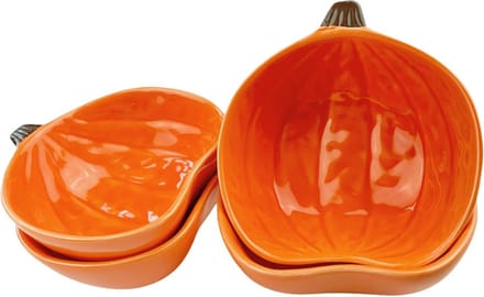 Kleine Keramische Pompoen Ramekins 6oz - Set van 4 voor Serveren en Bakken