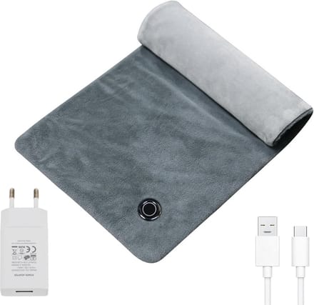 Verwarmingskussen - Warmtekussen Handwarmer - Lichaam Warm Houden - Drie Temperatuurstanden - USB Verwarming - Grijs