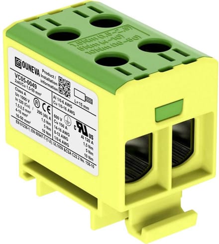Ouneva Group VC05-0049 Verdeelblok Geel-groen 1 stuk(s)
