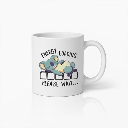 Schattige Koala Energie Laden Koffiemok – Grappige "Energy Loading, Please Wait" Ontspannende Theebeker