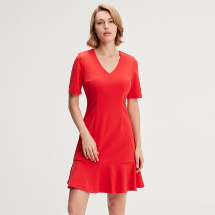 Minimalistische trapeze jerseyjurk