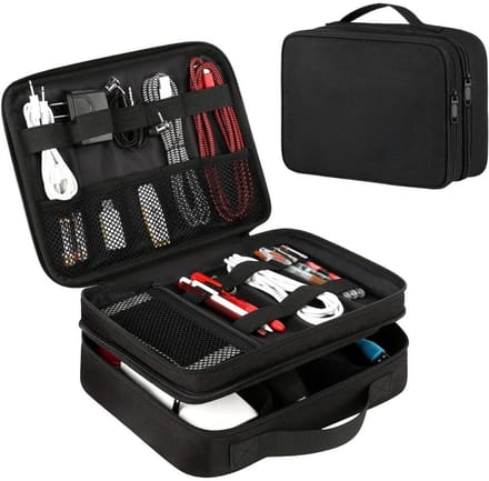 SCH® Kabel Organiser Tas - Organizer Tas - Zwart- 27cm x 20cm x 9cm