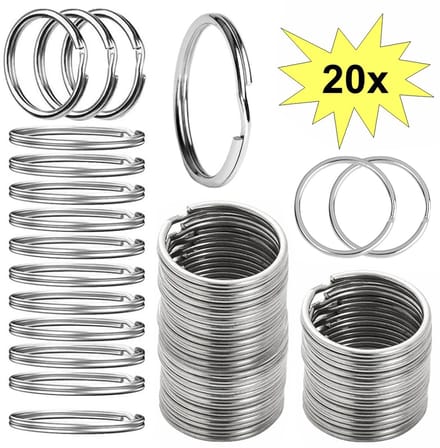 Fako Bijoux - Sleutelring - 30mm - Sleutelringen - RVS - Staal - Classic - Zilver - 20 Stuks