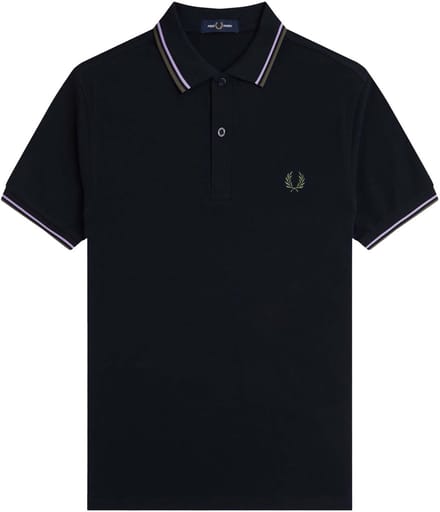 Tipped Collar Polo Shirt - Blue 2