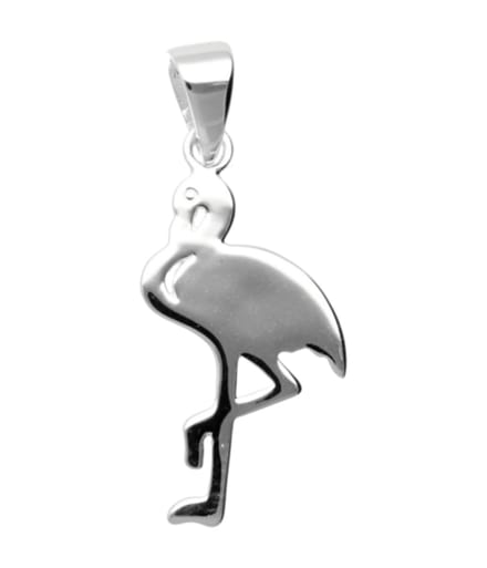 Zilveren Flamingo abstract kettinghanger