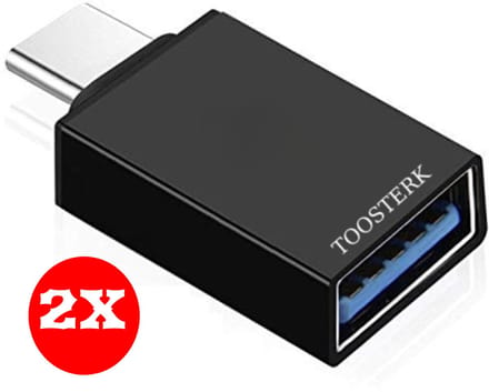 2X USB 3.1 Type C naar USB 3.0 OTG Adapter - zwart | Geschikt voor iPhone Macbook en Chromebook