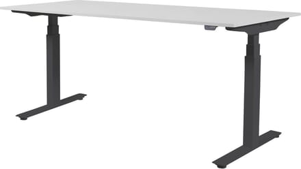Zit Sta Bureau - Plus Elektrisch 180x90 wit zwart frame