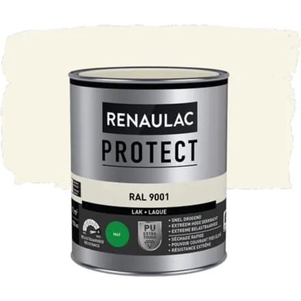 Renaulac Houtlak Protect - Mat - Crèmewit Ral 9001 - 750ml