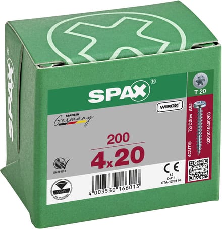 SPAX 0201010400203 Bolkopschroeven 4 mm 20 mm T-STAR plus Staal 200 stuk(s)