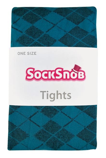 Sock Snob Dames80 denier ondoorzichtig patroon panty's - Argyle Teal