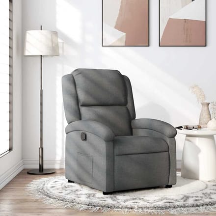 Vidaxl Klapfauteuil, Donkergrijs, Bekleed met Stof
