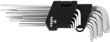 Grupa Topex - Lange Inbussleutels Set - 1.5-10 mm - Chroom-Vanadiumstaal