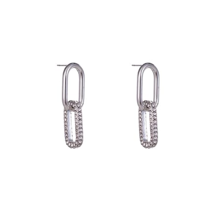 Go Dutch Label Oorknoppen double sparkle chain Zilver