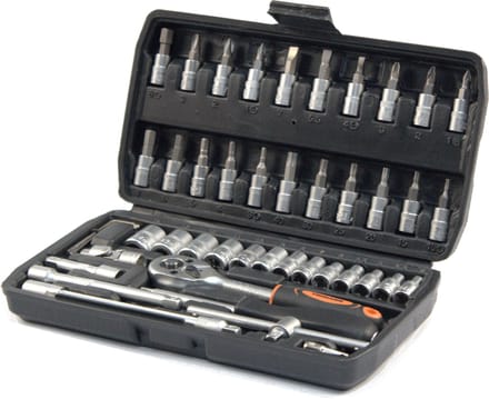 TRIMANN - Dopsleutelset 1/4" - 46-delig - Koffer- Chrome Vanadium staal - Complete en compacte set Dopsleutels - 5 Jaar garantie