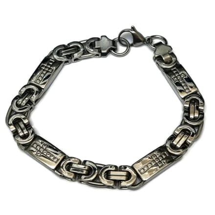 Rvs sieraden - Brede Konings schakel armband - Zilverkleurig kruisjes