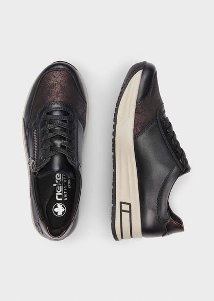 Lichte sneakers met ritssluiting - zwart - Gr. 41 van Goldner Fashion